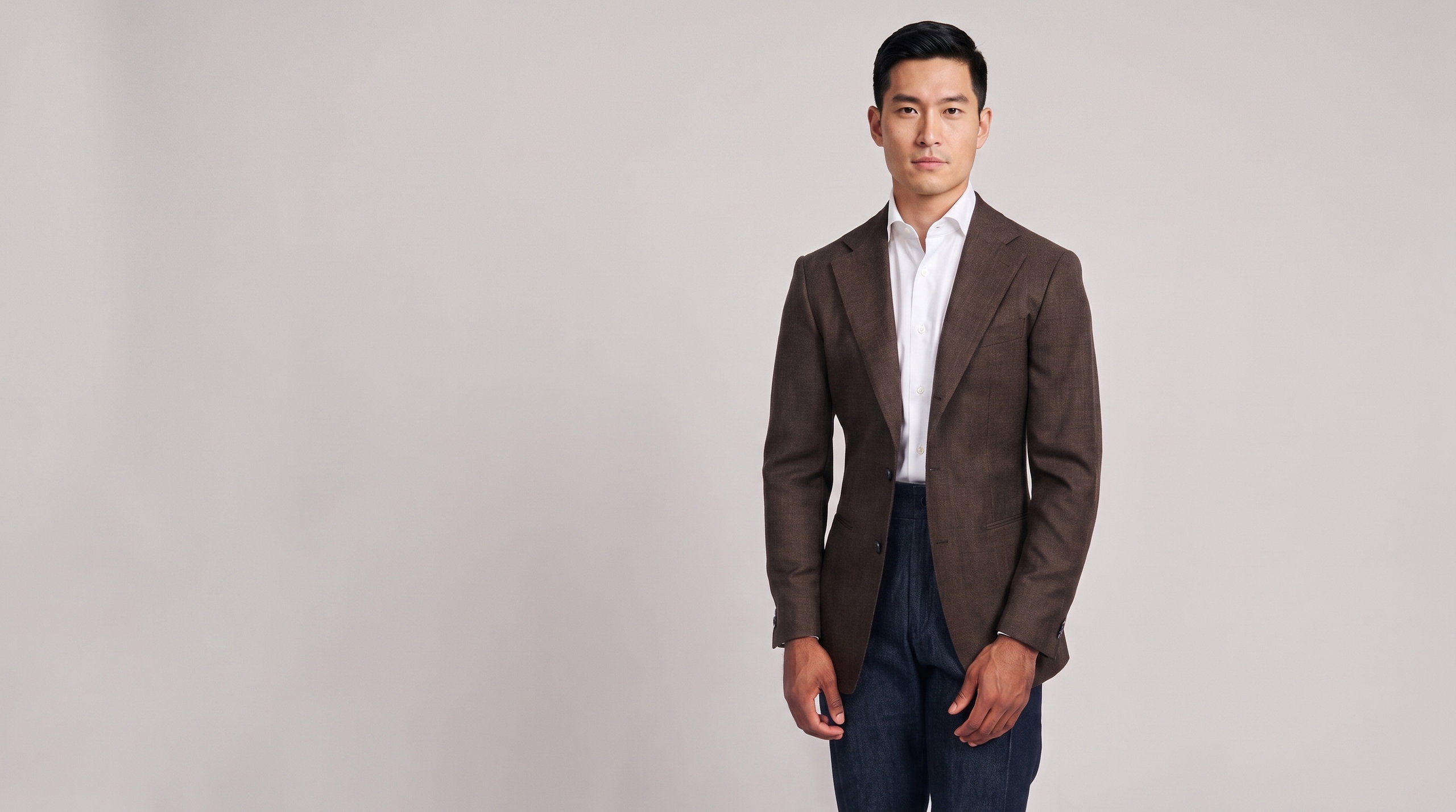 Blazers — a made-to-measure odd jacket from the AW 2026 book, worn